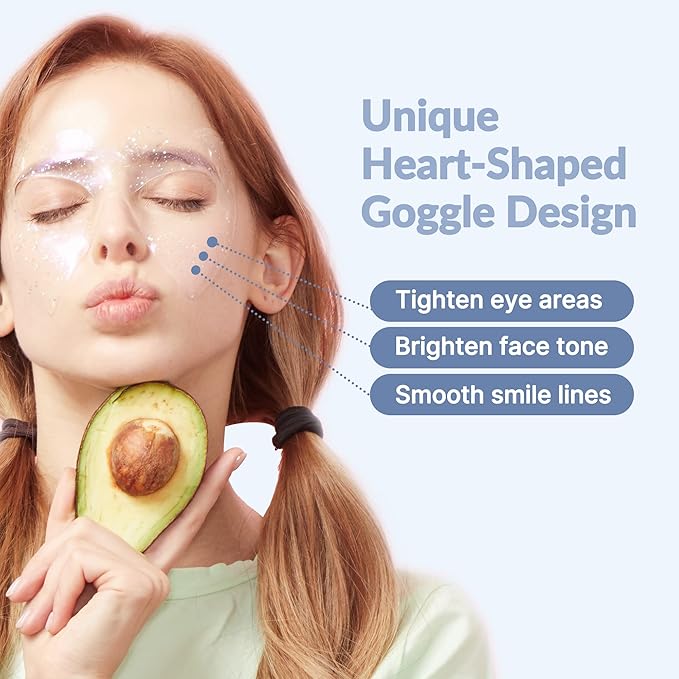 Avocado Heart-Shaped Collagen Under Eye Masks | Brightening Eye Mask Pads w/Hyaluronic Acid & Niacinamide | Hydrogel Depuffing Under Eye Patches for Dark Circles and Puffiness (Pack of 10)-BrightBean Baby