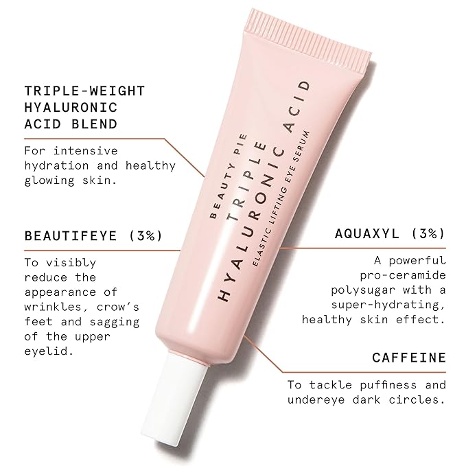 Beauty Pie Triple Hyaluronic Acid Elastic Lifting Eye Serum 15ml – Firming & Brightening Treatment for Dark Circles, Puffiness & Fine Lines – Lightweight, Fragrance-Free Eye Serum-BrightBean Baby