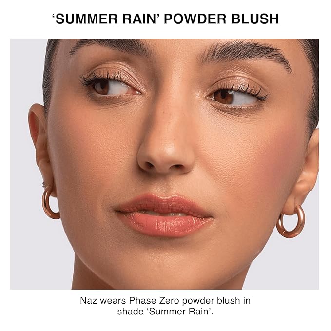 Makeup Powder Blush for cheeks | "Summer Rain" | 4g / 0.141oz | Cruelty-Free, Vegan, Clean Beauty | Buildable & Blendable for Natural, Healthy Glow | Coral, Peach & Golden Hues-BrightBean Baby