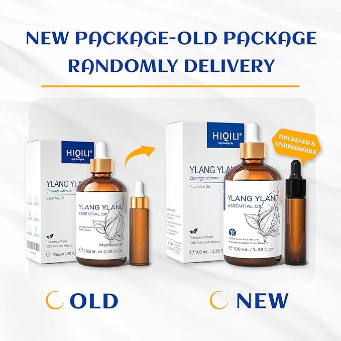 HIQILI Ylang-Ylang Essential Oil, Long-Lasting Scent for Diffuser, Perfumes, Aromatherapy, DIY - 3.38 Fl Oz-BrightBean Baby