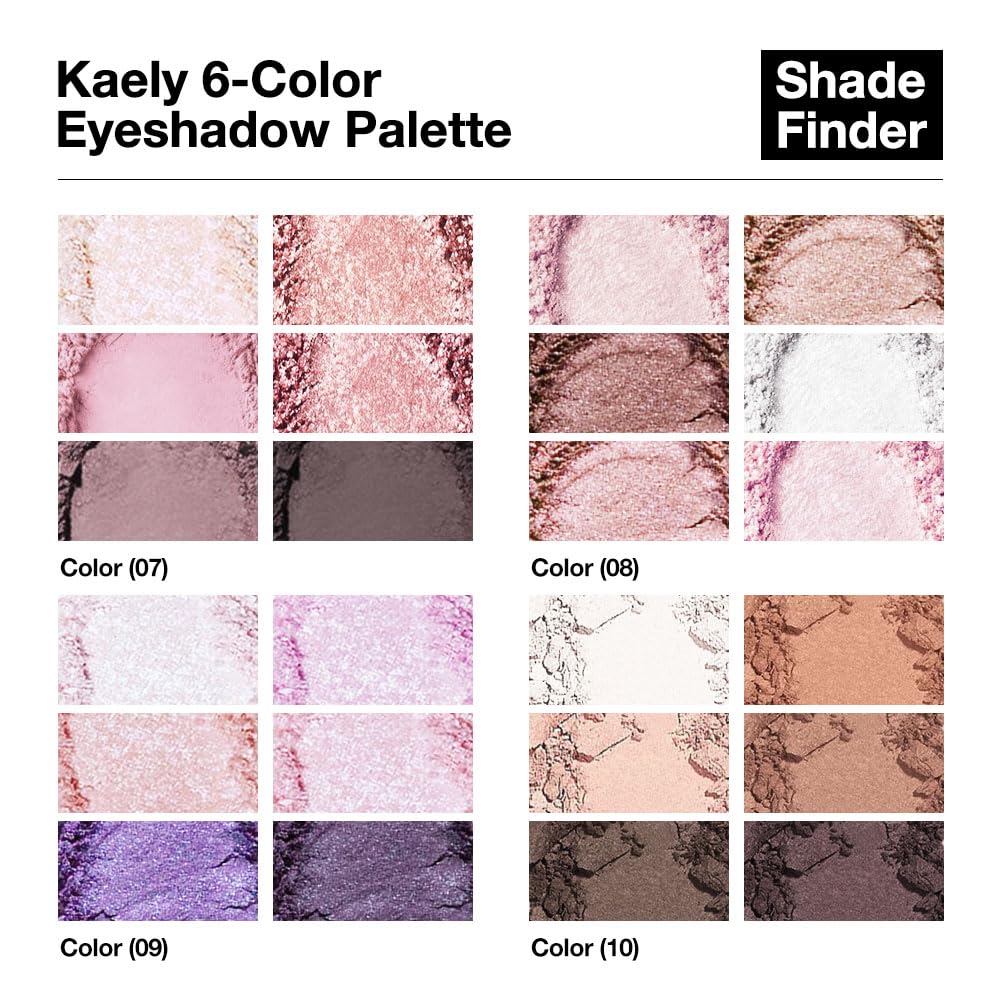 Kaely 6 Color Mini Pink Eyeshadow Palette Makeup, Highly Pigmented Eye Shadow Palette Waterproof, Natural Glitter Shimmer Eye Shadow Palette, paleta de sombras de ojos, Vegan & Cruelty-free, 08-BrightBean Baby