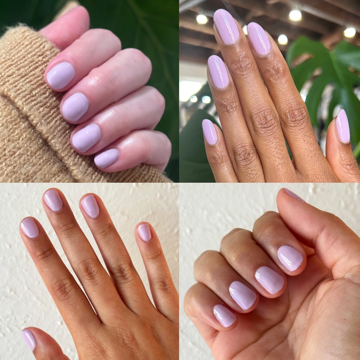 Olive & June Gel Polish | UV LED Nail Lamp Needed | Long Lasting Formula | Up to 21 Days of Wear | Damage-Free Removal | Salon-Quality Manicure, Pedicure at Home | You're Invited | Lilac-BrightBean Baby