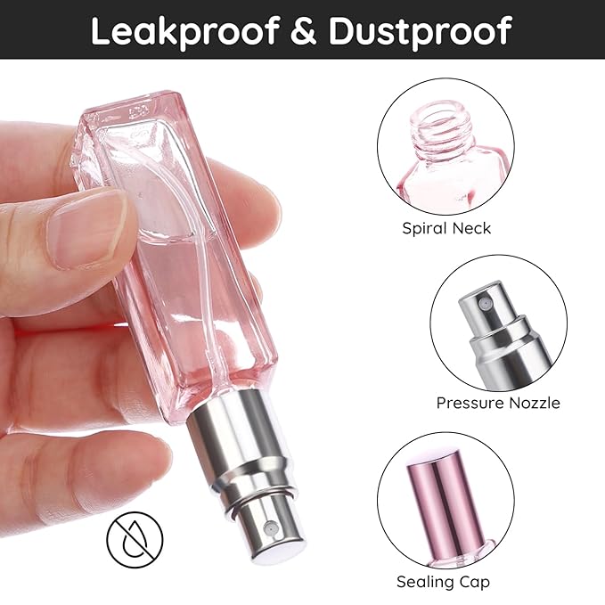 Segbeauty 5pcs 10ML Perfume Travel Refillable, Mini Cologne Perfume Bottles Empty, Portable Atomizer Sprayer for Perfume Travel Size Spray Bottle Pocket Glass Spray Bottles Toiletries Sample Dispenser-BrightBean Baby