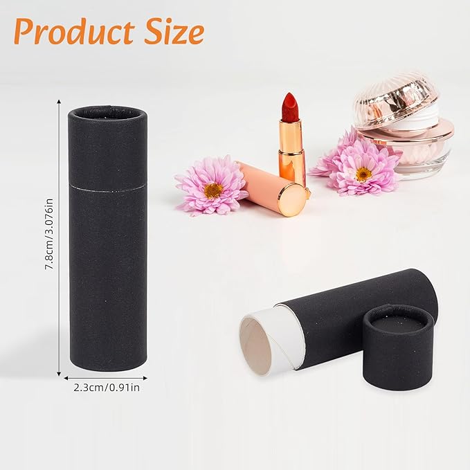 NICENEEDED 10 Pcs Kraft Paper Lipstick Tube, 0.6 Oz Paperboard Lip Balm Tubes, Cardboard Empty Deodorant Container Solid Perfume Tube Cosmetic Box for DIY Chapstick Deodorant Crayon-BrightBean Baby