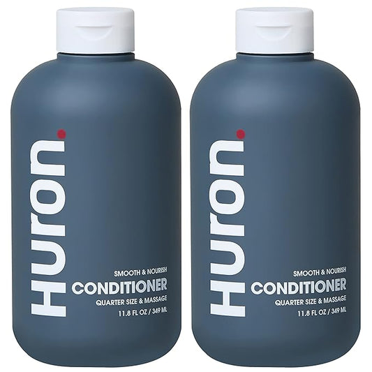 Huron Men’s Conditioner - Lightweight, Hydrating Conditioner - Eliminates Frizzy Hair, Moisturizes, & Restores Shine - Clean & Invigorating Scent - 100% Vegan Ingredients & Cruelty-Free - 11.8 Fl Oz (2 Pack)-BrightBean Baby