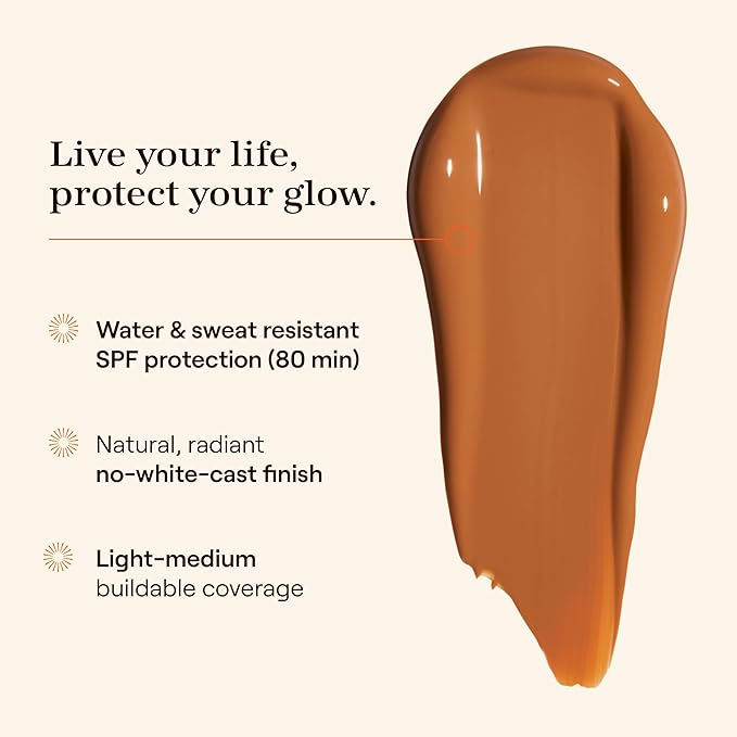 Live Tinted Hueguard Skin Tint SPF 50 - Tinted Mineral Sunscreen with Light-Medium Buildable Coverage With a Hydrating and Radiant Finish - Water and Sweat Resistant, 1.35 fl oz - Shade 05-BrightBean Baby