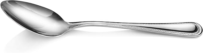 New Star Foodservice 1029420 Bead Pattern, 18/0 Stainless Steel, Dinner/Dessert Spoon, 7.6-Inch, Set of 12