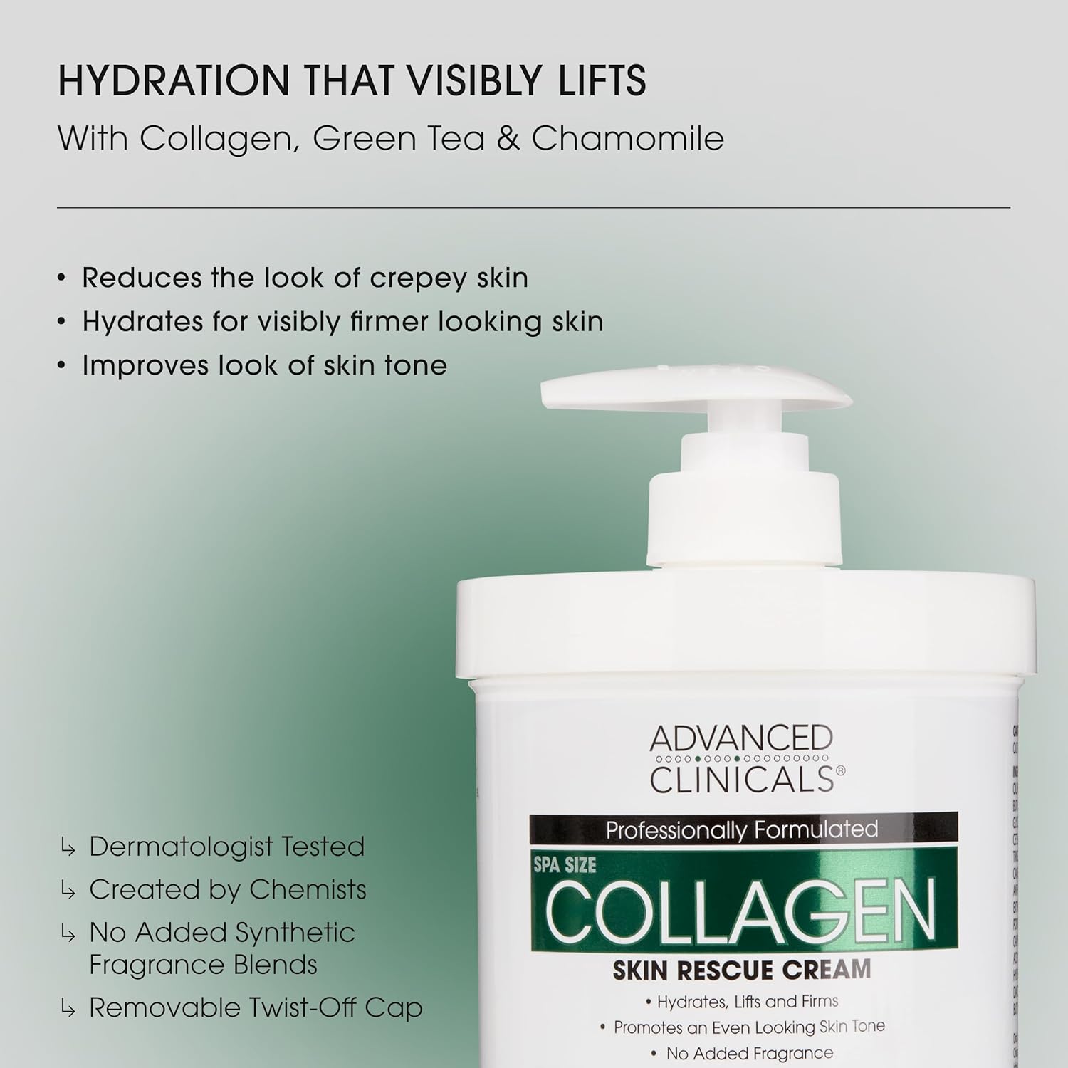 Advanced Clinicals Collagen Cream Body Lotion & Face Moisturizer W/Vitamin E | Skincare Moisturizing Collagen Lotion For Women, Men, Hand, & Neck Improves Look Of Crepey Skin & Uneven Dry Skin, 16Oz-BrightBean Baby