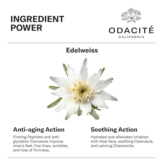 ODACITE Edelweiss Extreme Intense Repair Eye Cream - Anti-Aging Treatment with Carnosine Peptides for Youthful Eyes - Vegan Skincare - Sensitive Skin Friendly - For All Skin Types - 0.51 oz-BrightBean Baby