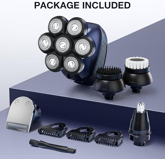 Head Shavers for Bald Men: 5-in-1 Electric Razor - Waterproof Shaving Grooming Kit for Balder - Turbo Speed & Precision Blades-BrightBean Baby