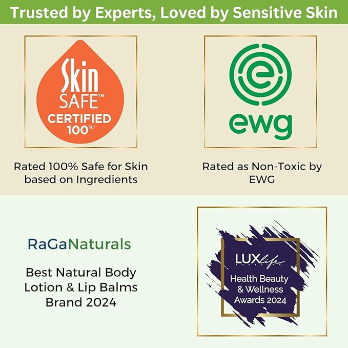 RaGaNaturals Natural Unscented Body Lotion for Dry, Sensitive Skin with Shea Butter, Avocado Oil & Vitamin E - Moisturizing, Fragrance Free Hand Lotion With Organic Essence -For Women, Men, Kids-16 Oz-BrightBean Baby