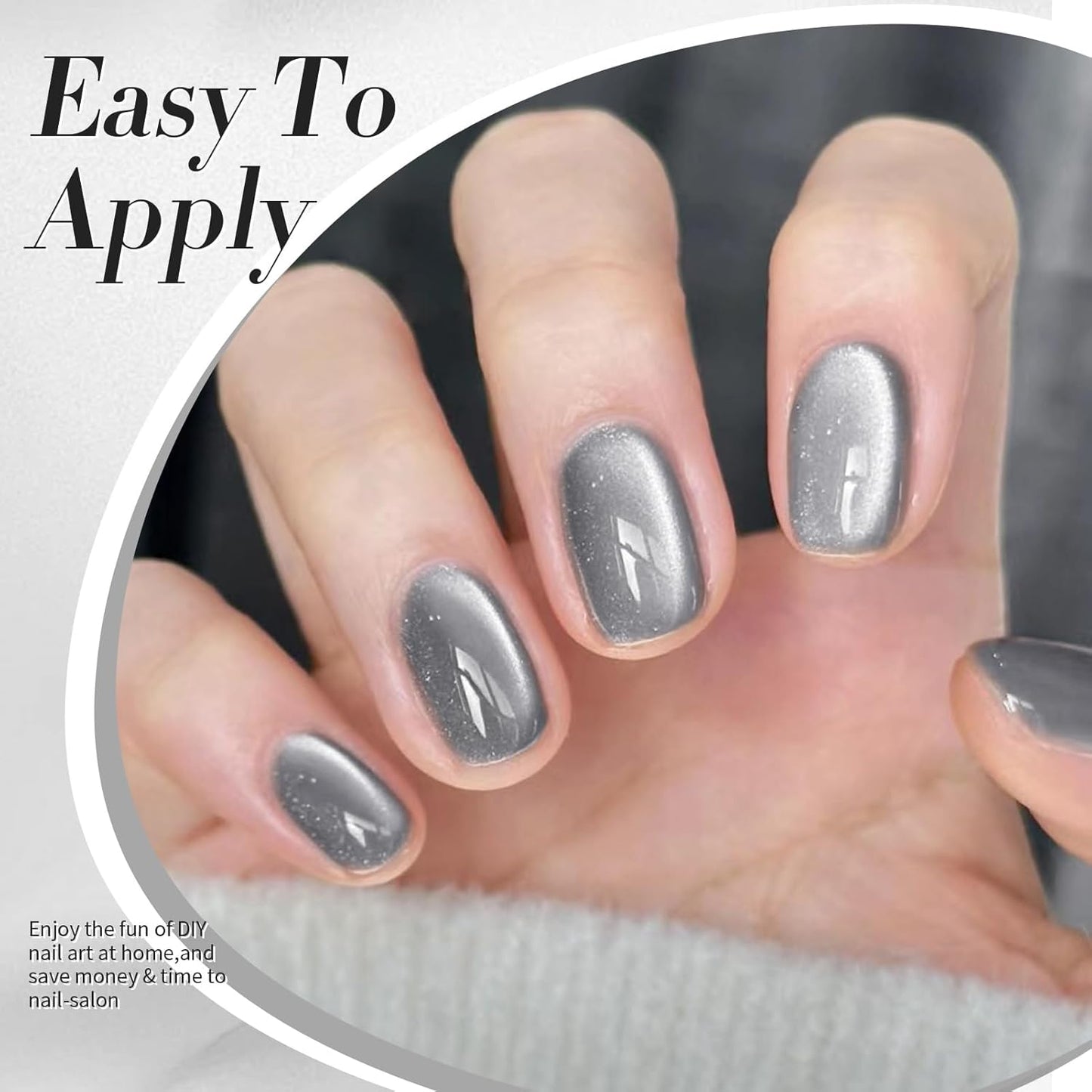 Born Pretty Cat Magnetic Eye Gel Nail Polish, Gray Moonlight Cat Magnetic Gel, Glass Shiny Effect Gray Soak Off Nail Art Salon Manicure Home Gift 15ml-BrightBean Baby