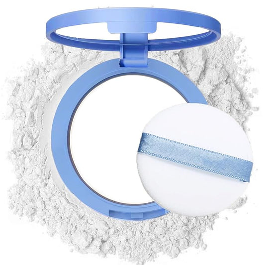 Oil Control Face Pressed Powder,Matte Smooth Flawless Setting Powder Makeup,Waterproof Long Lasting Finishing Powder,Cruelty Free Lightweight Face Cosmetics,0.35Oz(WHITE)-BrightBean Baby