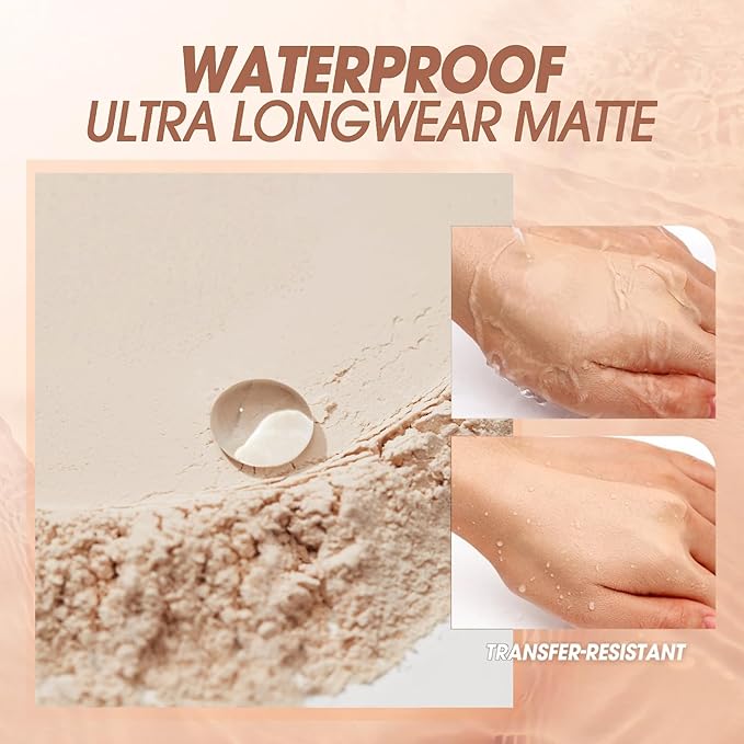 Oil Control Face Pressed Powder,Matte Smooth Flawless Setting Powder Makeup,Waterproof Long Lasting Finishing Powder,Cruelty Free Lightweight Face Cosmetics,0.35Oz(WHITE)-BrightBean Baby
