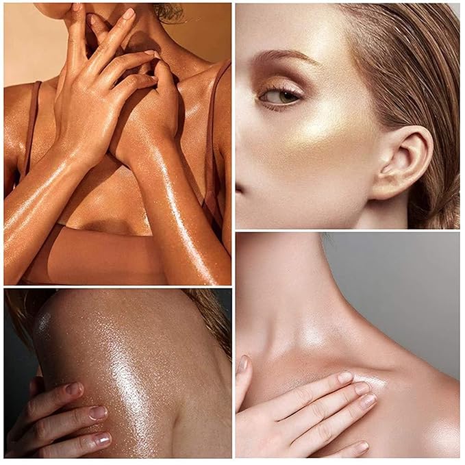 Shimmer Body Luminizer 5 Color Waterproof Smooth Face Body Glow Illuminator Non-sticky Liquid Body Highlight Illuminator for Face & Body & Leg (80 ML, 01 Pearl White)-BrightBean Baby