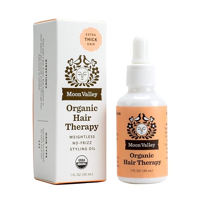 Moon Valley Organics Hair Therapy for Extra Thick Hair - With MCT Oil, Jojoba Oil, Argan Oil, And Rosemary - Reduce Frizz, Hydrate, Heal Damaged Hair-BrightBean Baby