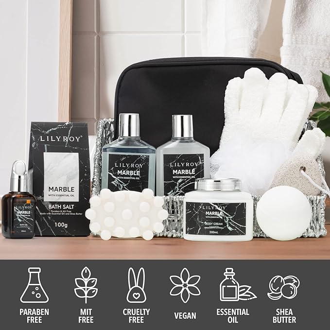 Fathers Day Gifts for Men Dad - 12-Piece Ultimate Bath & Body Gift Set for Women, Spa Gift Basket, Spa Collection with Bath Bomb | Mother's Day, Christmas, Birthday Gifts, All Occasion Holiday Present-BrightBean Baby