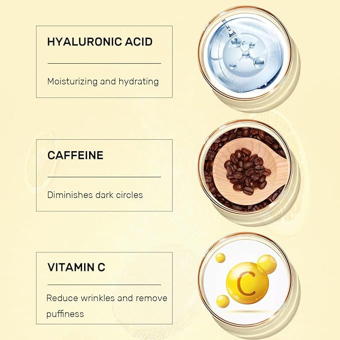 Vitamin C Eye Cream For Dark Circles, Under Eye Cream Anti Wrinkles For Reduce Puffiness And Bags Fine Lines, Wrinkles, Hydrating Eye Lifting Skin Care Anti Aging Eye Cream(0.7 FL.Oz)-BrightBean Baby