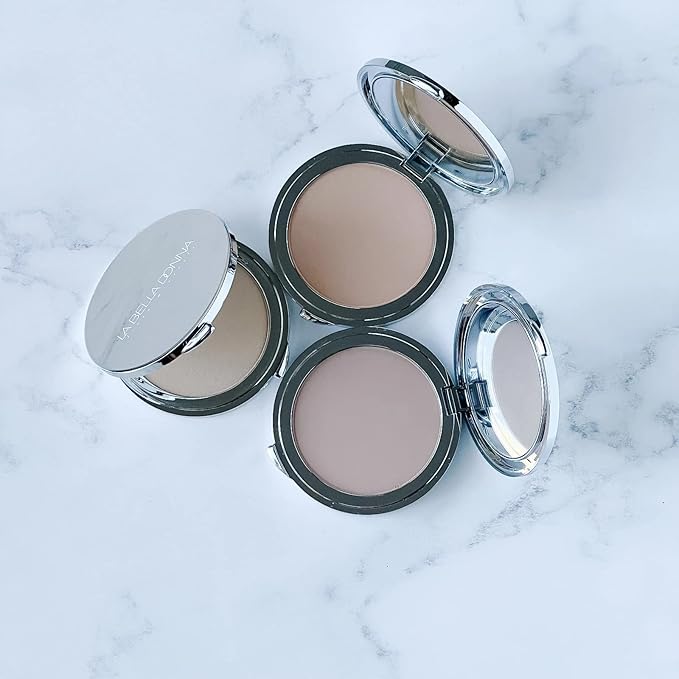 La Bella Donna Compressed Mineral Foundation - Face Powder Makeup Natural Looking Glowing Skin Wrinkle Defying Mattifying Finish Contour Makeup Long Lasting Full Coverage Sun Kissed Tan (Honey)-BrightBean Baby