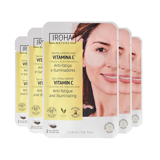 Eye Masks for Anti-Fatigue & Illuminating, Pack of 5 Pairs - Reduces Dark Circles, Puffiness - Hydrating with Vitamin C, Cucumber, Hyaluronic Acid - Vegan, Cruelty-Free Skincare Treatment-BrightBean Baby