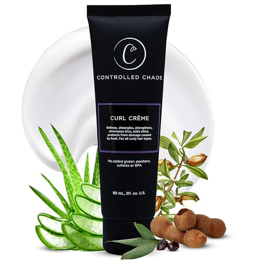 Controlled Chaos, As Seen on Shark Tank Curl Defining Cream for All Hair Types to Add Smoothness and Control Curly, Sulfate-Free Curl Cream (3oz)-BrightBean Baby