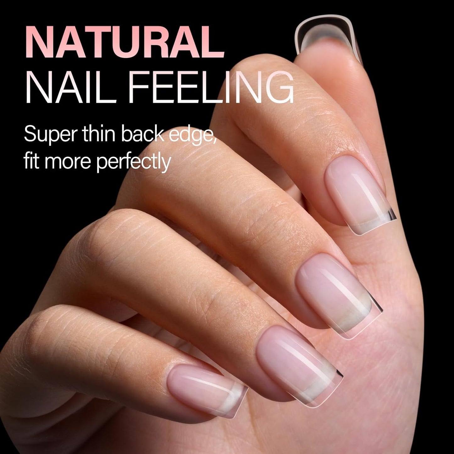 AILLSA Short Square Nail Tips, Fake Thickened Half Matte Nails Tips, Pre-shaped Press on False Nail Tip for Nail Salon 256PCS with Storage Box-BrightBean Baby