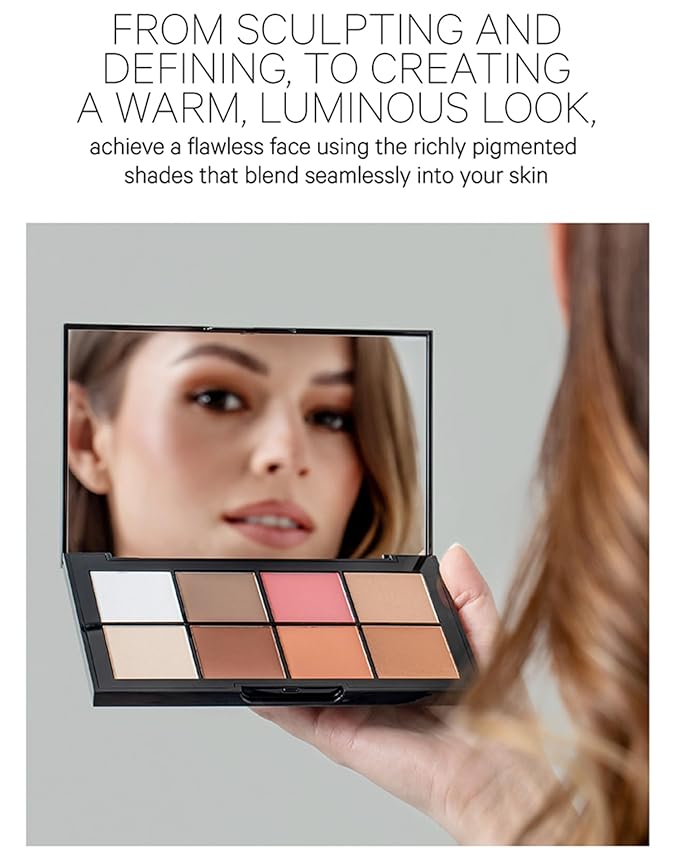 Kevyn Aucoin Sculpt and Define Contour Book Volume 4: All-in-one makeup artist palette compact. Defines facial features. Eyes, cheekbone, nose & jawline. Highlighters to glow. All skin tones & shapes.-BrightBean Baby