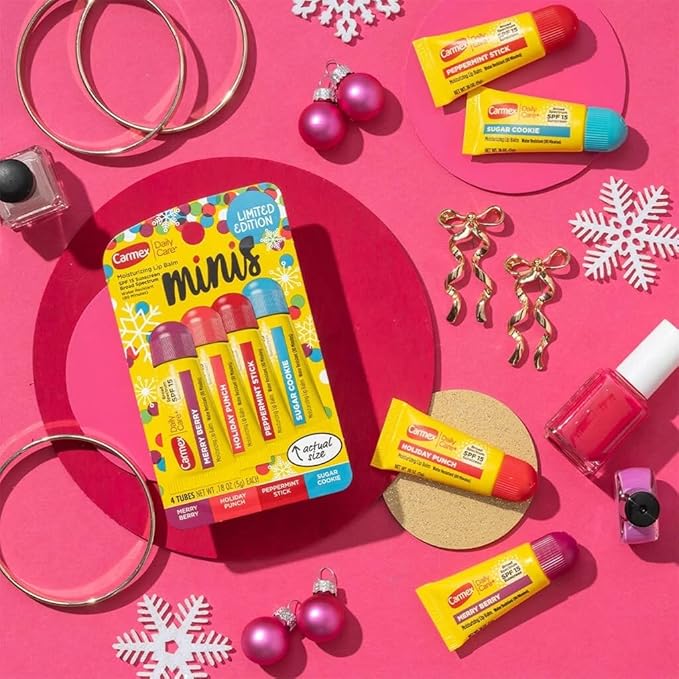 Carmex 4 Mini Tubes Daily Care Moisturizing SPF 15 Soft Lip Balm Limited Edition-BrightBean Baby