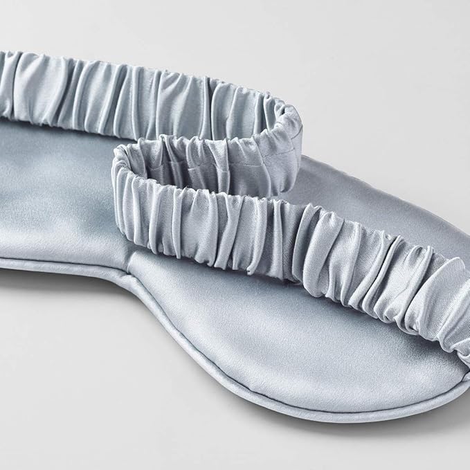 Silk Sleep Mask Light Blocking Luxury 19mm Silk Eye Mask 100% Mulberry Eye Cover Blindfold Ultra Soft Light and Comfy Anti Aging Skin Care with Travel Bag Gift Package-BrightBean Baby