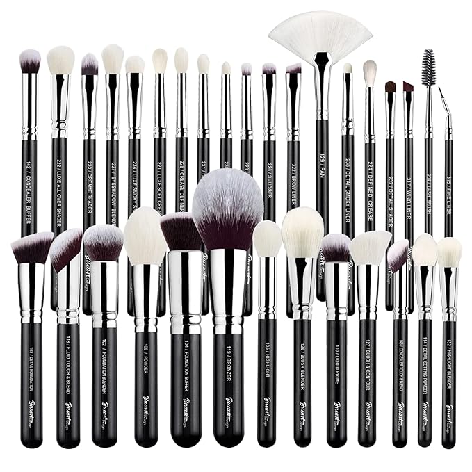 Pro makeup Artist Brushes Set 32Pcs Luxury Goat Hair Horse hair Makeup Brush Set eye and face brushes for every possibility By Bueart Design-BrightBean Baby