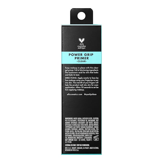 e.l.f. Power Grip Primer, Gel-Based & Hydrating Face Primer For Smoothing Skin & Gripping Makeup, Moisturizes & Primes, 0.811 Fl Oz (24 ml)-BrightBean Baby