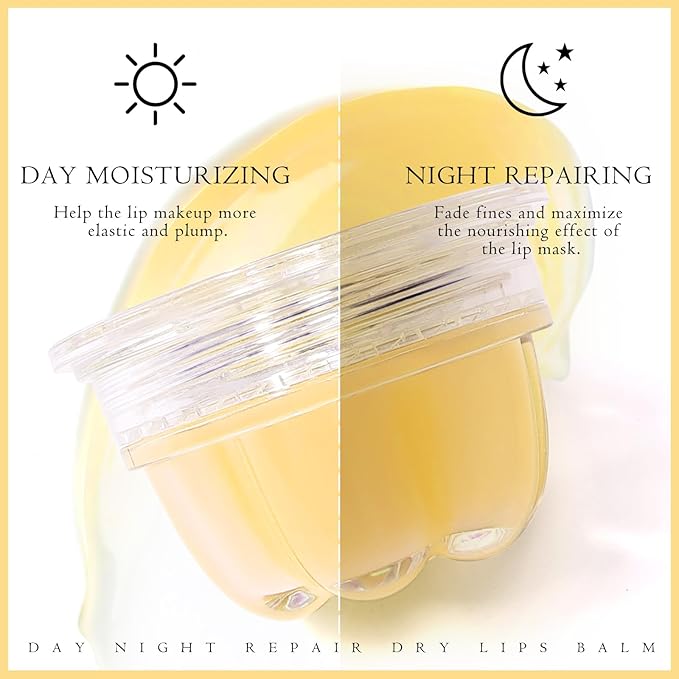 2Pc Jelly Lip Mask Overnight,Fruity Lemon Lip Sleeping Mask Day Night Repair Kawaii Lip Balm Hydrate Plump Dry Lip Scrubs Exfoliator,Lip Care Lip Moisturizer with Collagen-Lemon-BrightBean Baby