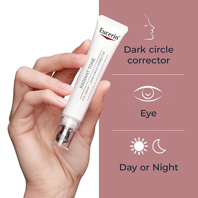 Eucerin Radiant Tone Eye Cream Dark Circle Corrector, Eye Brightening Cream with Thiamidol and Hyaluronic Acid, Helps Reduce the Look of Eye Puffiness, 0.5 Oz Tube-BrightBean Baby