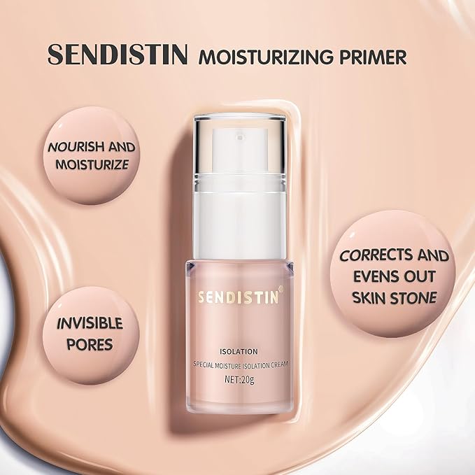 Hydrating Makeup Primer with Hyaluronic Acid, Face Foundation Primer, Base Primer for Shine, Oil Control, Add Moisture, Smooth Texture, Hides Wrinkles for Long-Lasting Makeup, 0.71 FL.OZ-BrightBean Baby