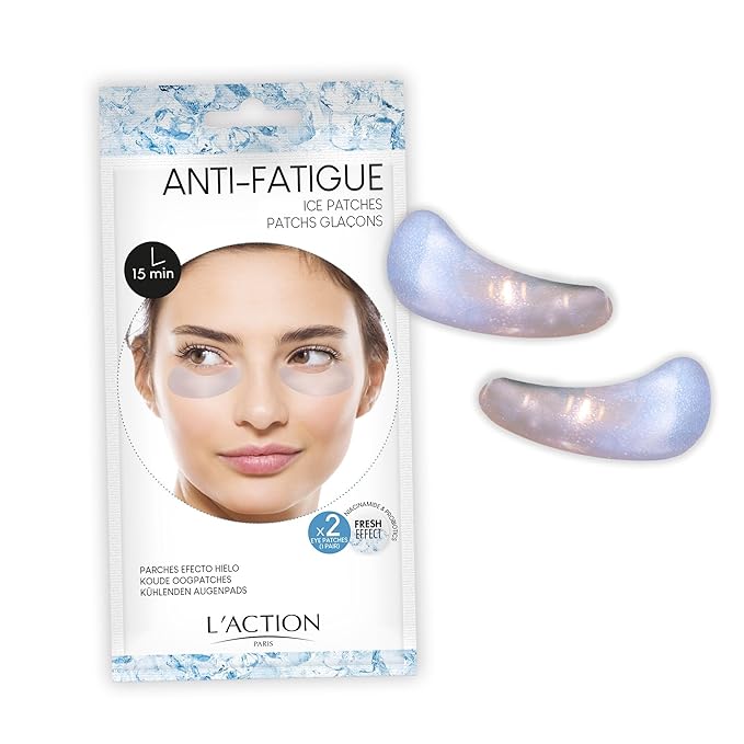 L'Action Paris Anti-Fatigue Ice Patches, Eye Masks for Brightened Refreshed and Calm Skin, Enriched with Niacinamide and Probiotics, Ideal for Tired Skin, Pack of 2-BrightBean Baby