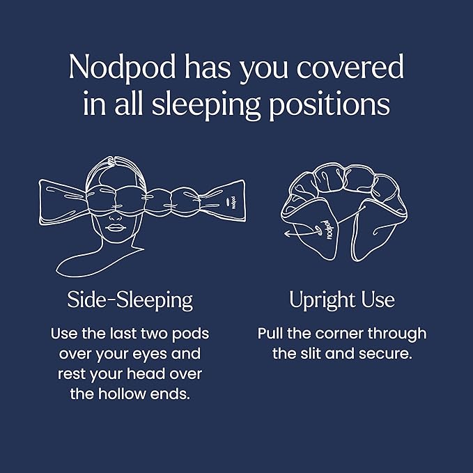 Nodpod Gentle Pressure Silk Sleep Mask | Patented Light Blocking Design for Sleeping, Travel & Relaxation | Bead Filled, Machine Washable (Sapphire)-BrightBean Baby