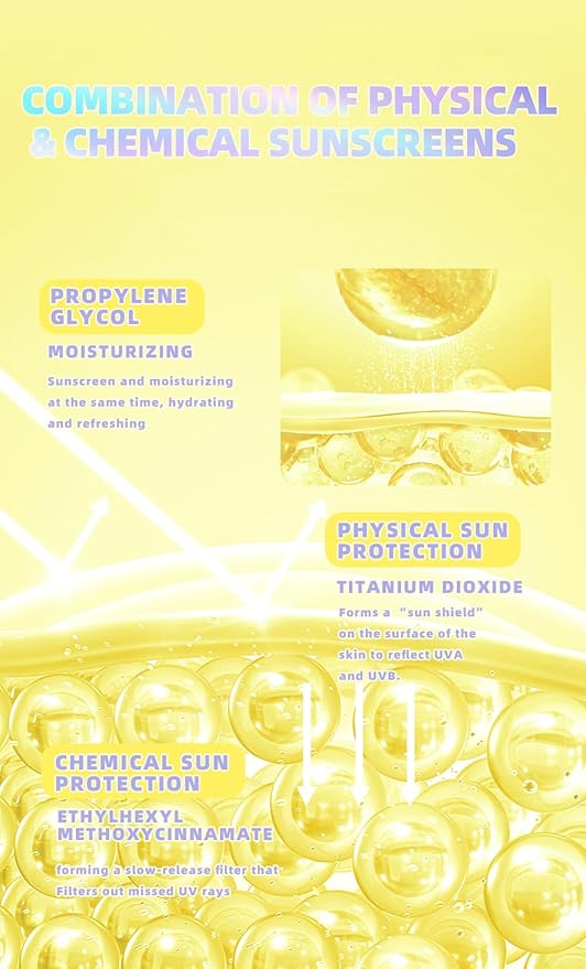 Shimmer Face Primer with Sunscreen, SPF 30, Highlighting Fine Glitter Brightening + Sun Protection, Moisturizing Sunscreen, Natural & Refreshing, Oil-Controlling,Non-Greasy Isolation Primer-BrightBean Baby