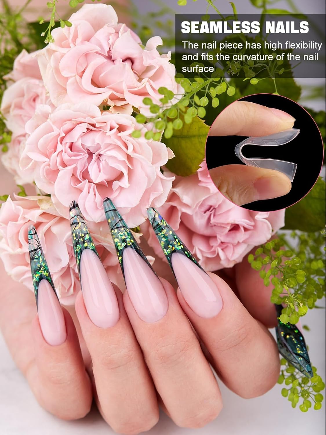 EBANKU 120Pcs Matte Dual Nail Forms, Square Poly Extension Gel Nail Forms Full Cover Nail Molds for Solid Builder Nail Gel Nail Art Design Salon&DIY 12 Sizes-BrightBean Baby