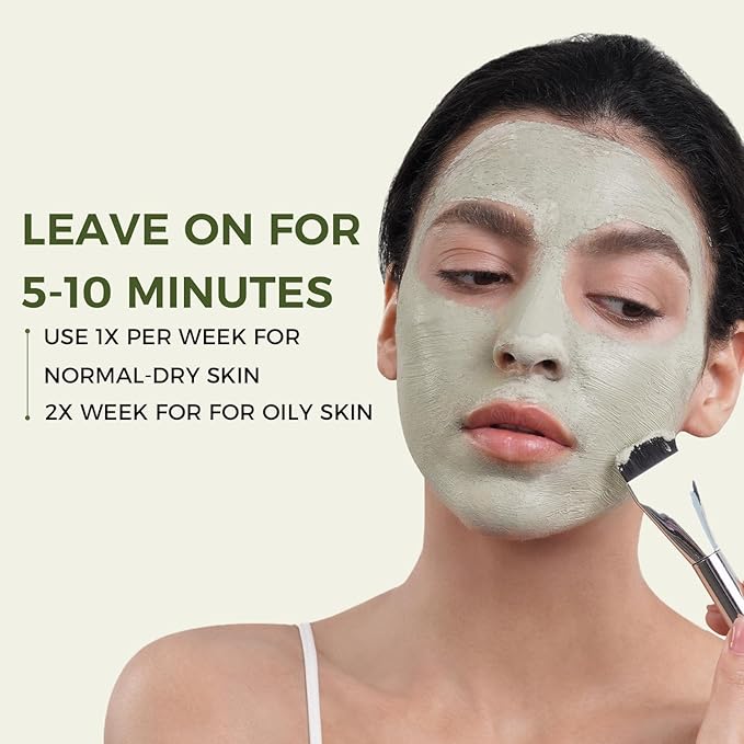 Purifying Green Tea Mask, Natural Facial Clay Mask Deep Pore Cleansing with Green Tea Extract and Portulaca Extract, for Clogged Pores, Detoxifies & Balance Oil, 3.52 fl.oz-BrightBean Baby
