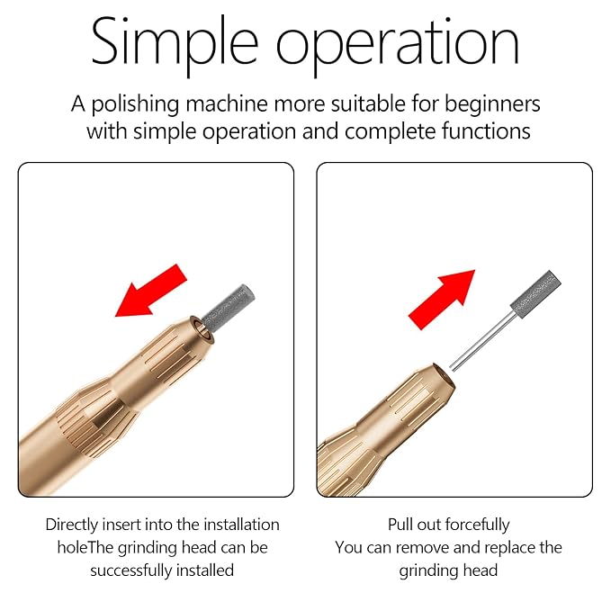 Electric Nail Drill Professional Machine Efile Manicure Pedicure Tools Portable File for Acrylic Gel Dip Powder Nails Salon Use Manicure Pedicure Nail Supplies (Gold)-BrightBean Baby