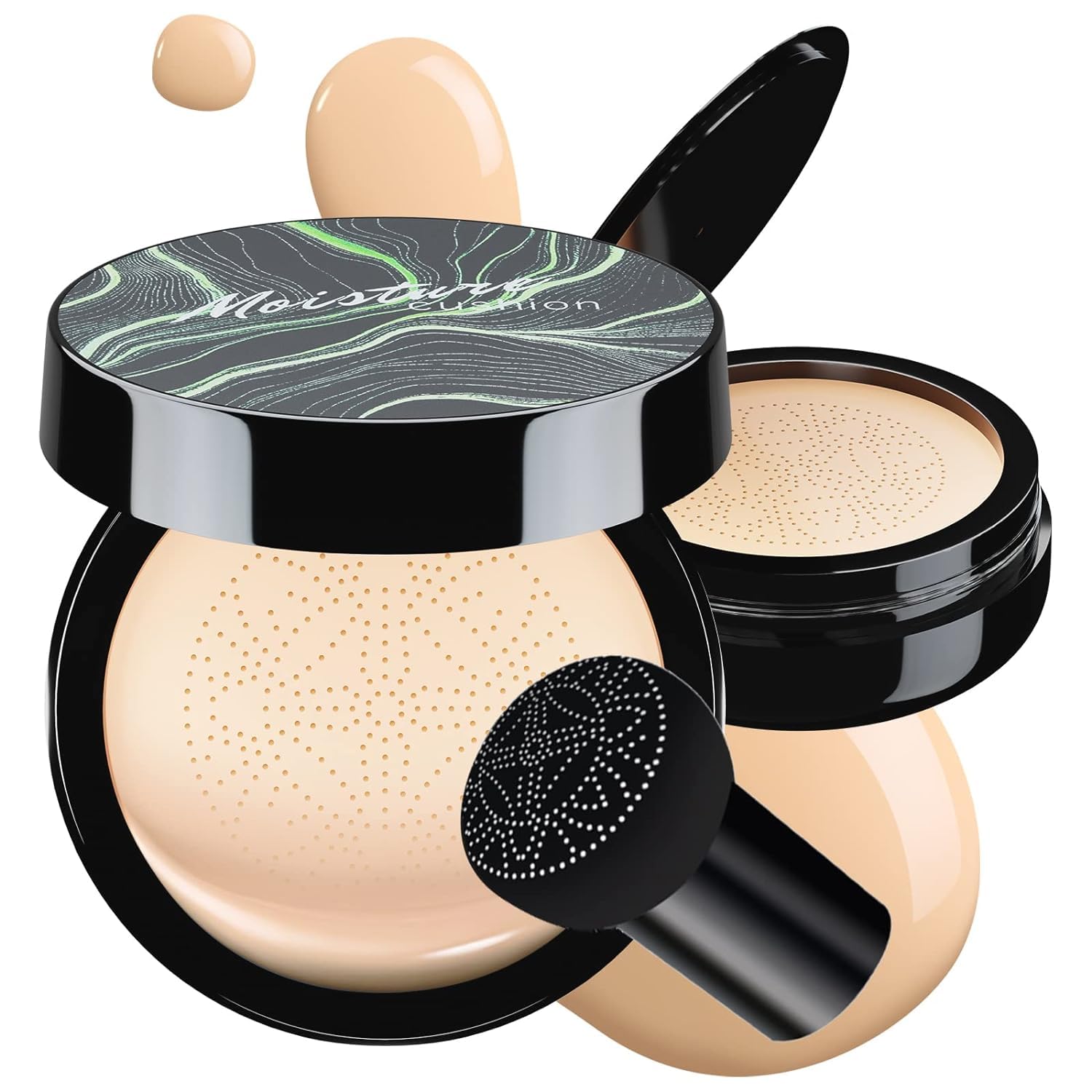 Mushroom Head Air Cushion CC Cream - BB Cream Foundation Makeup Moisturizing Concealer Long-Lasting, Cushion Foundation Full Coverage Self Adjusting for Mature Skin & All Skin Types(Ivory)-BrightBean Baby