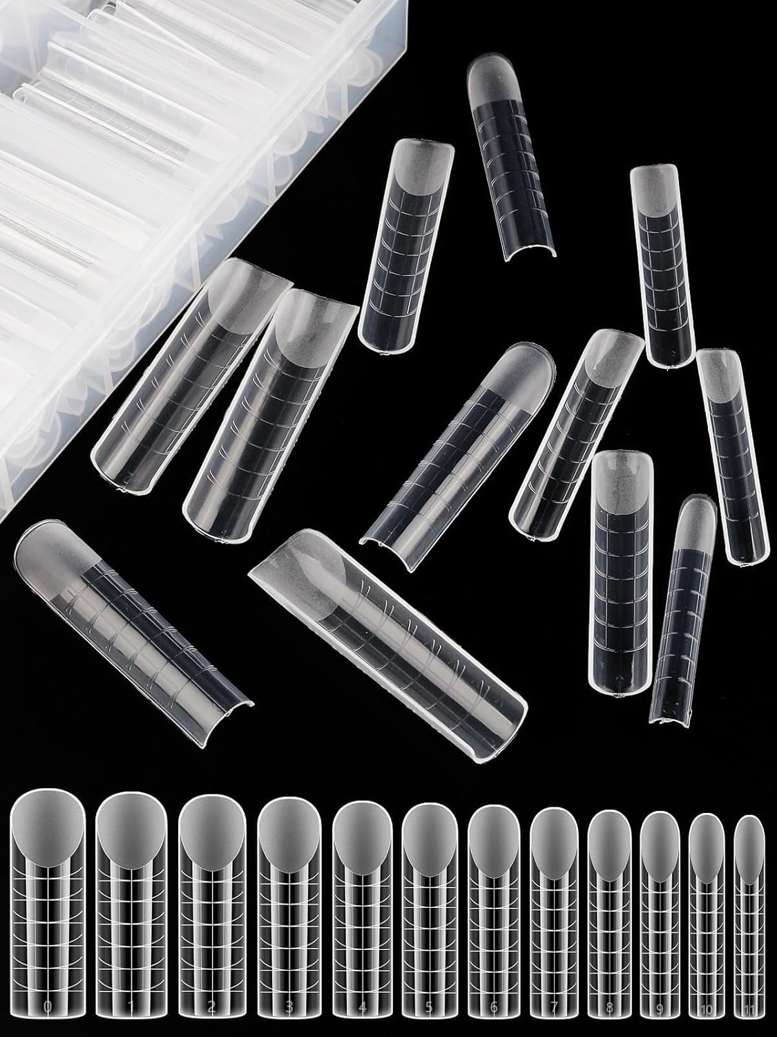 EBANKU 120PCS Dual Nail Forms Matte Poly Gel Nail Molds Square Full Cover Coffin Nail Tips Extension Forms 12 Sizes for Toenail Manicure Nail Art Design Salon&DIY-BrightBean Baby