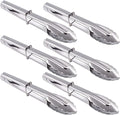 Mini Stainless Steel Food Tongs with Silding Rings 7-Inch - Set of 6 - Small Clam Shell Service Tongs for Serving Appetizers, Desserts, Salads, Barbecue and Cooking (Silver)