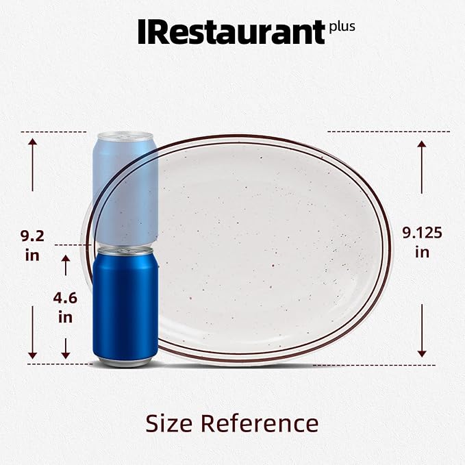 Stoneware Narrow Rim Commercial Grade Dinnerware (Brown Speckle, Platter 11.5" x 8.5")