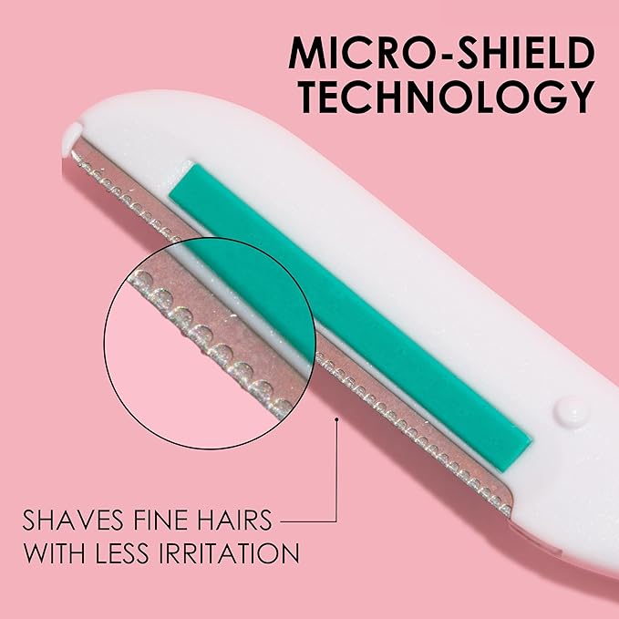 JAPONESQUE Dermaplaner with Soothing Aloe Comfort Strip - Skin Tool with Ultra Precision Blade for Facial Hair Removal and Exfoliation, 3pk.-BrightBean Baby