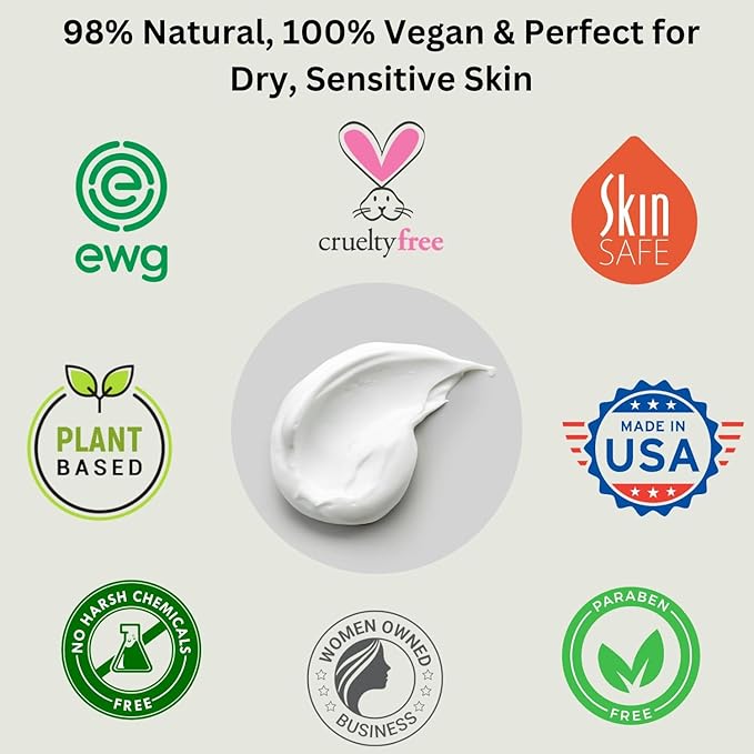 RaGaNaturals Natural Unscented Body Lotion for Dry, Sensitive Skin with Shea Butter, Avocado Oil & Vitamin E - Moisturizing, Fragrance Free Hand Lotion With Organic Essence -For Women, Men, Kids-16 Oz-BrightBean Baby