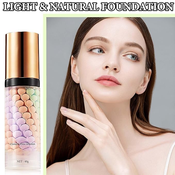 1 Pcs One Step Color Corrector,Natural Isolation Cream,Face Primer Makeup Tricolor Tinted Moisturizer,Oil Control & Moisturizing Skin Tone Correcting and Brightening Primer Concealer Foundation-BrightBean Baby