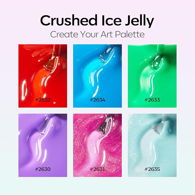 modelones Summer Gel Nail Polish, 6 Colors Jelly Gel Polish Neon LGBT Red Blue Green Pink Purple Nail Art Design Translucent Soak Off Manicure Salon DIY Girls Women Gift-BrightBean Baby