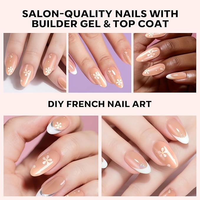 modelones Press on Nails, 150 Pcs French Tip Press on Nails, NailBoxie Brown Almond Shape Nail Tips, Natural Salon Finish Fake Nails, Ideal for Wedding, Party, Daily DIY Nail, 15 Sizes-BrightBean Baby