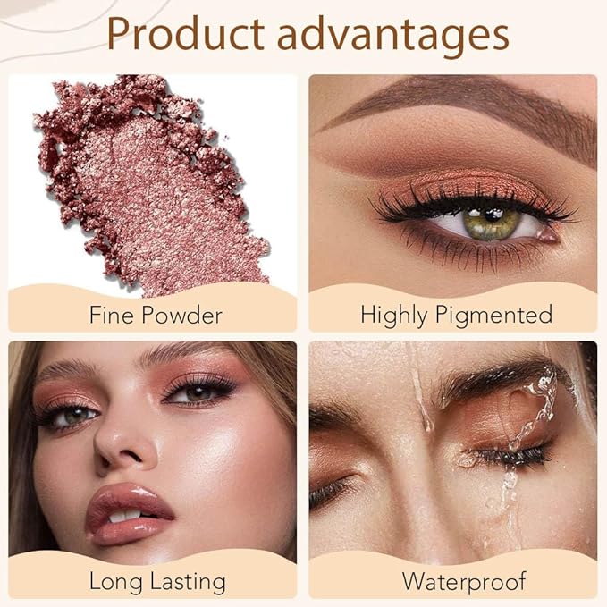 4 Colors Matte Shimmer Eyeshadow Makeup Palette,Nude Light Dark Brown Rose Gold Highly Pigmented Natural Neutral Eye Shadow Palette,Long Lasting Waterproof Naturing-Looking Women Girls Eye Shadow-BrightBean Baby